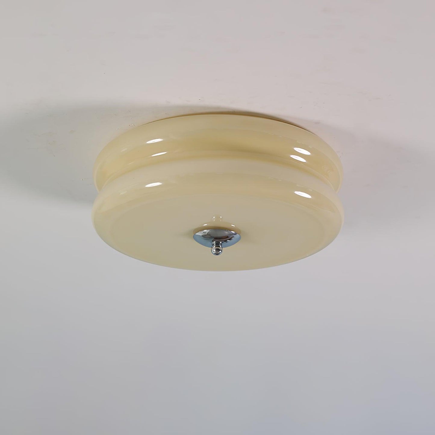 Elara Haus Art Deco Style Brass Ceiling Light - Vintage Look Glass Pendant