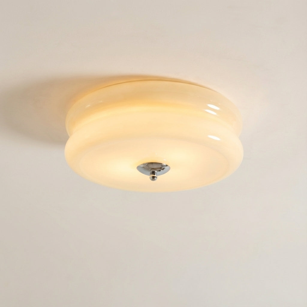 Elara Haus Art Deco Style Brass Ceiling Light - Vintage Look Glass Pendant