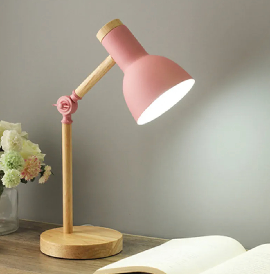Elara Haus Articulated Wood Table Lamp - Modern Adjustable Reading Light