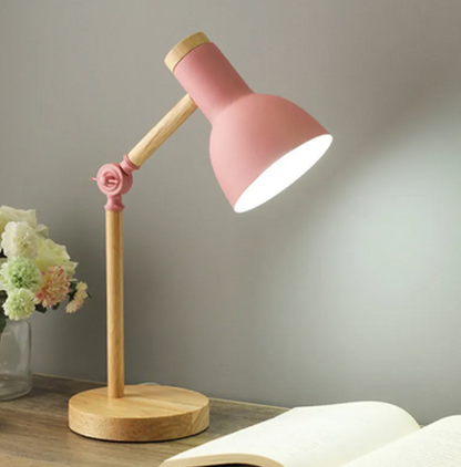 Elara Haus Articulated Wood Table Lamp - Modern Adjustable Reading Light
