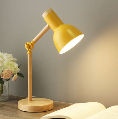 Elara Haus Articulated Wood Table Lamp - Modern Adjustable Reading Light