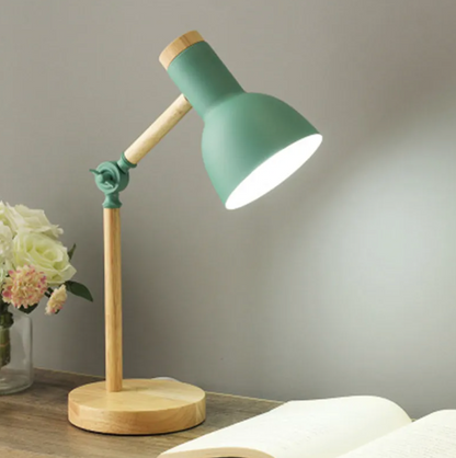 Elara Haus Articulated Wood Table Lamp - Modern Adjustable Reading Light