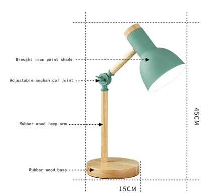 Elara Haus Articulated Wood Table Lamp - Modern Adjustable Reading Light