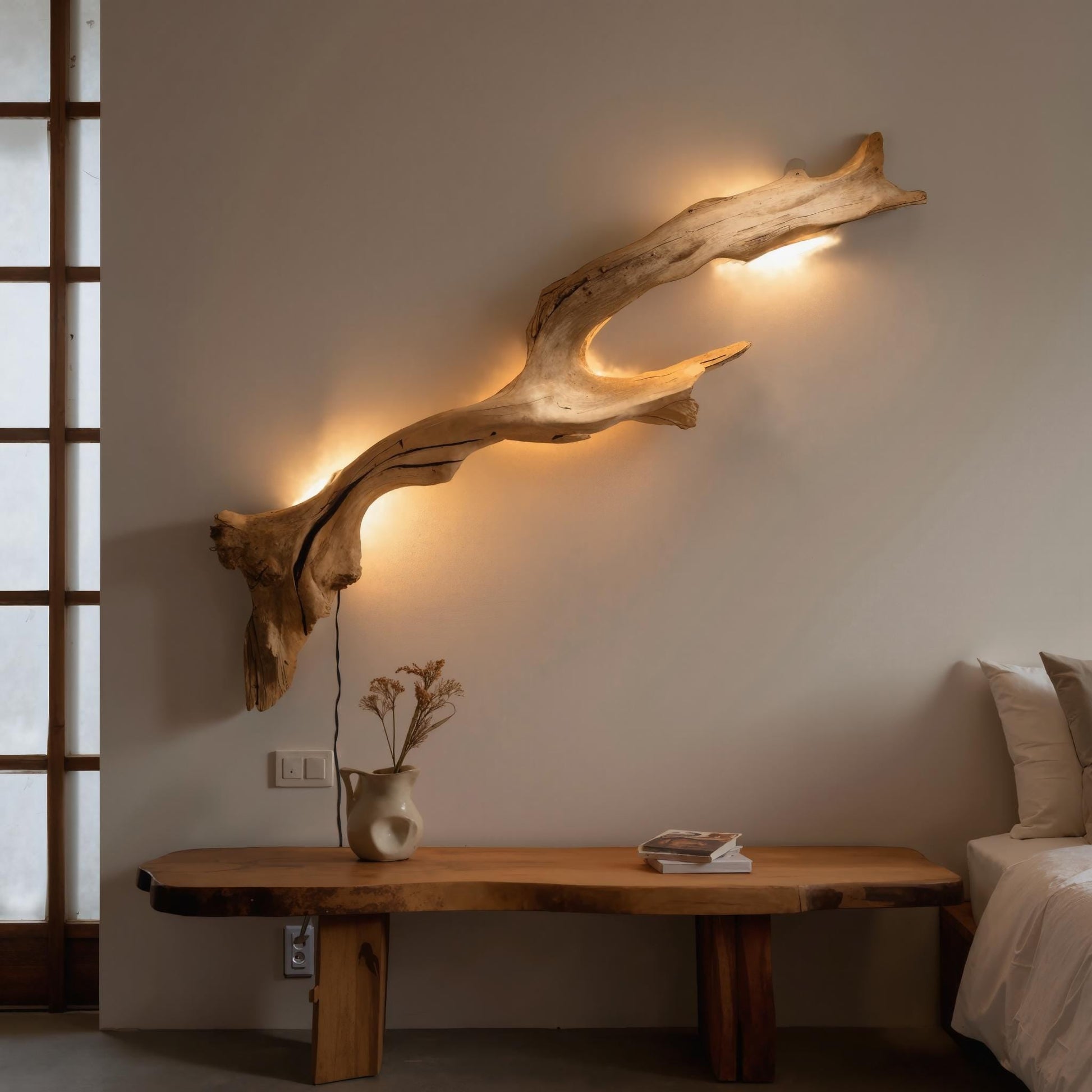 Rustic Driftwood Wall Sconce For Living Room Bedroom And Hallway SITHLAM002 0