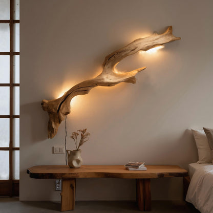 Rustic Driftwood Wall Sconce For Living Room Bedroom And Hallway SITHLAM002 0