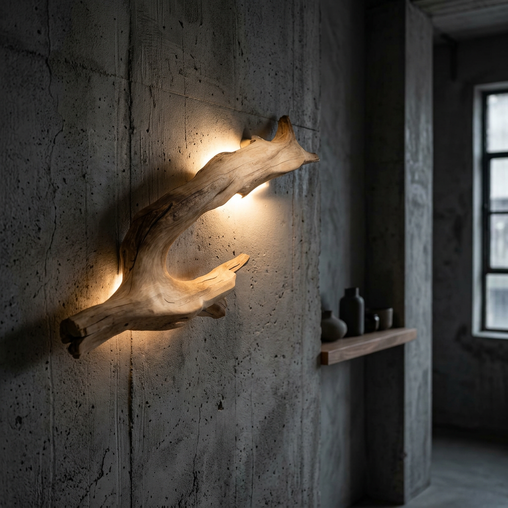Elara Haus Artisanal Driftwood Sculptural Wall Sconce