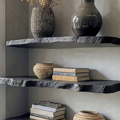 Handcraft Live Edge Black Floating Shelves SILDTFL031 4