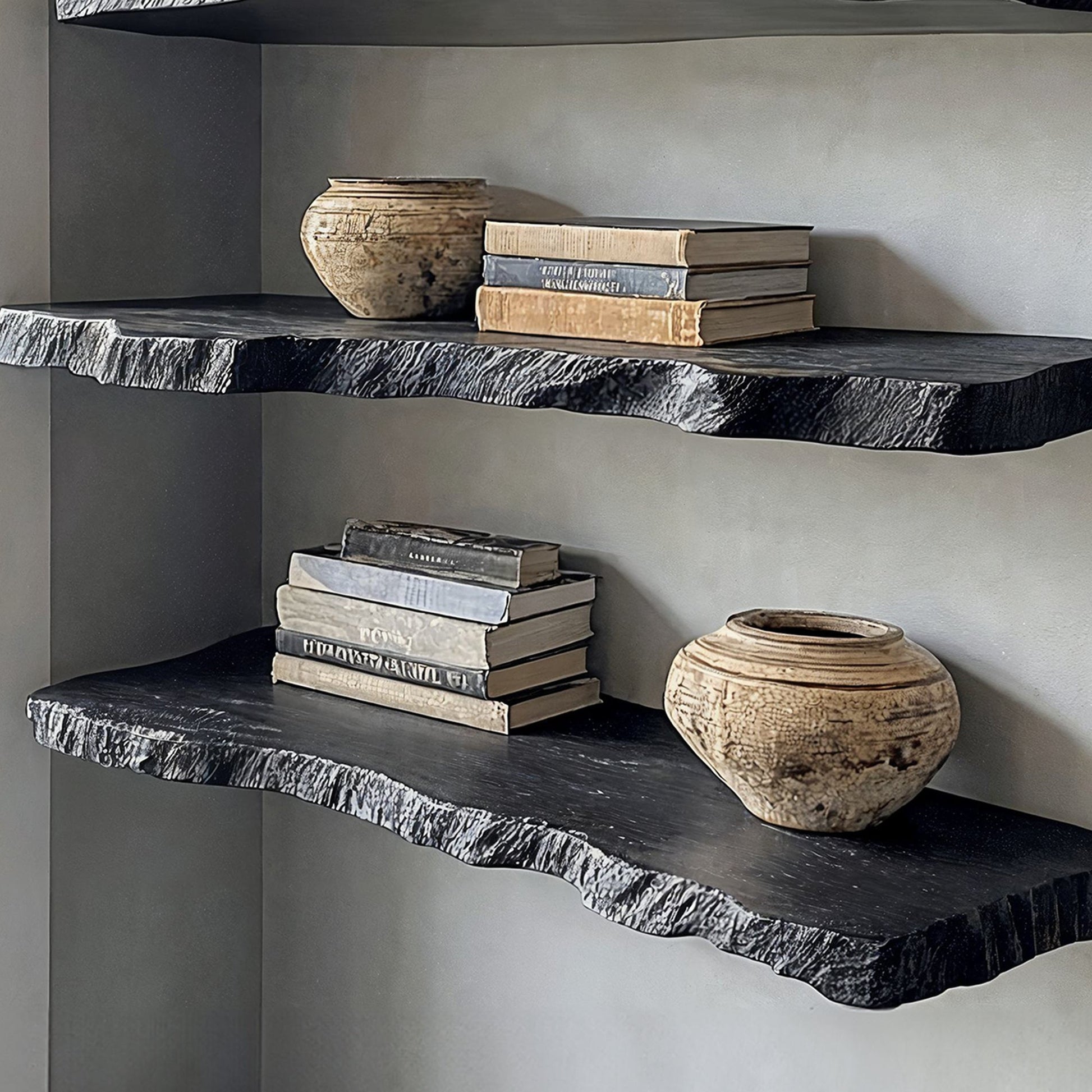 Handcraft Live Edge Black Floating Shelves SILDTFL031 5