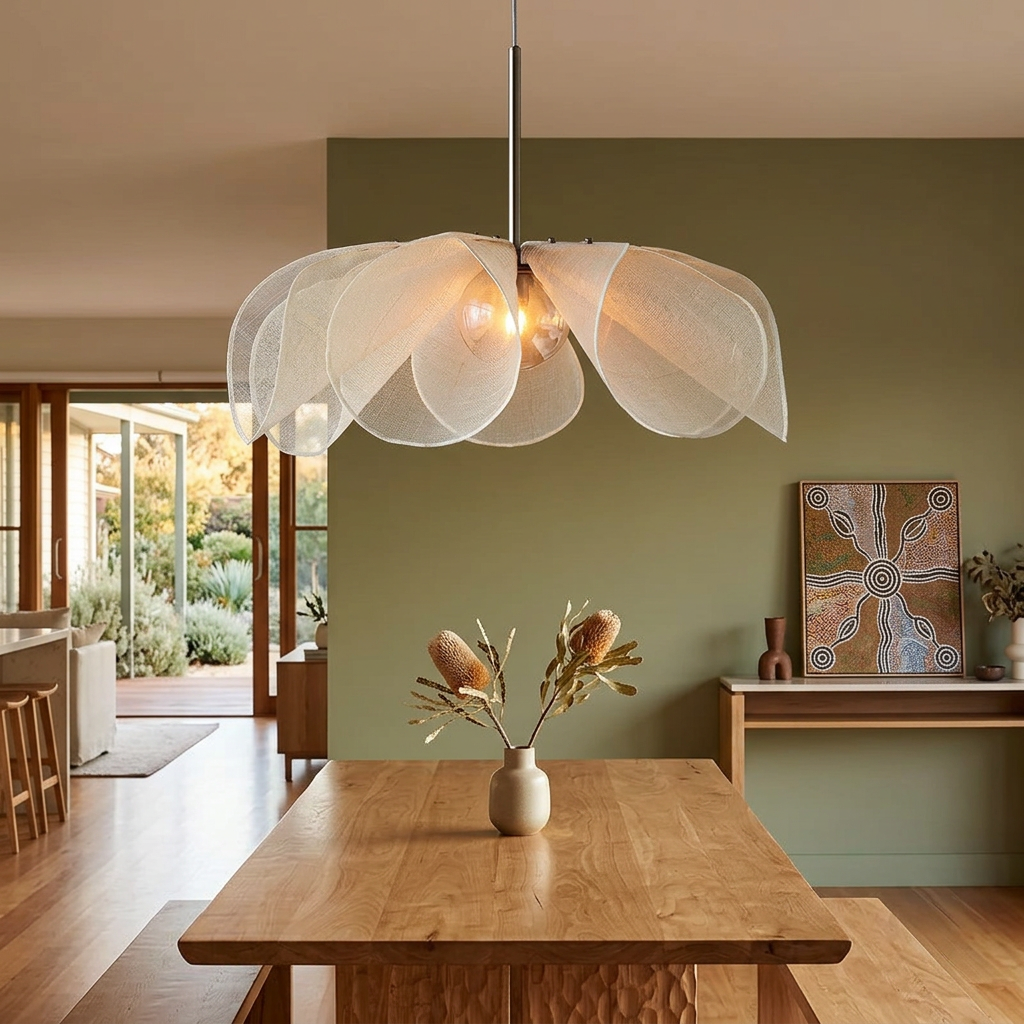 Elara Haus Artisanal Floral-Inspired Mesh Pendant