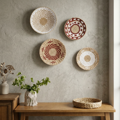 Elara Haus Artisanal Handwoven Seagrass Wall Basket