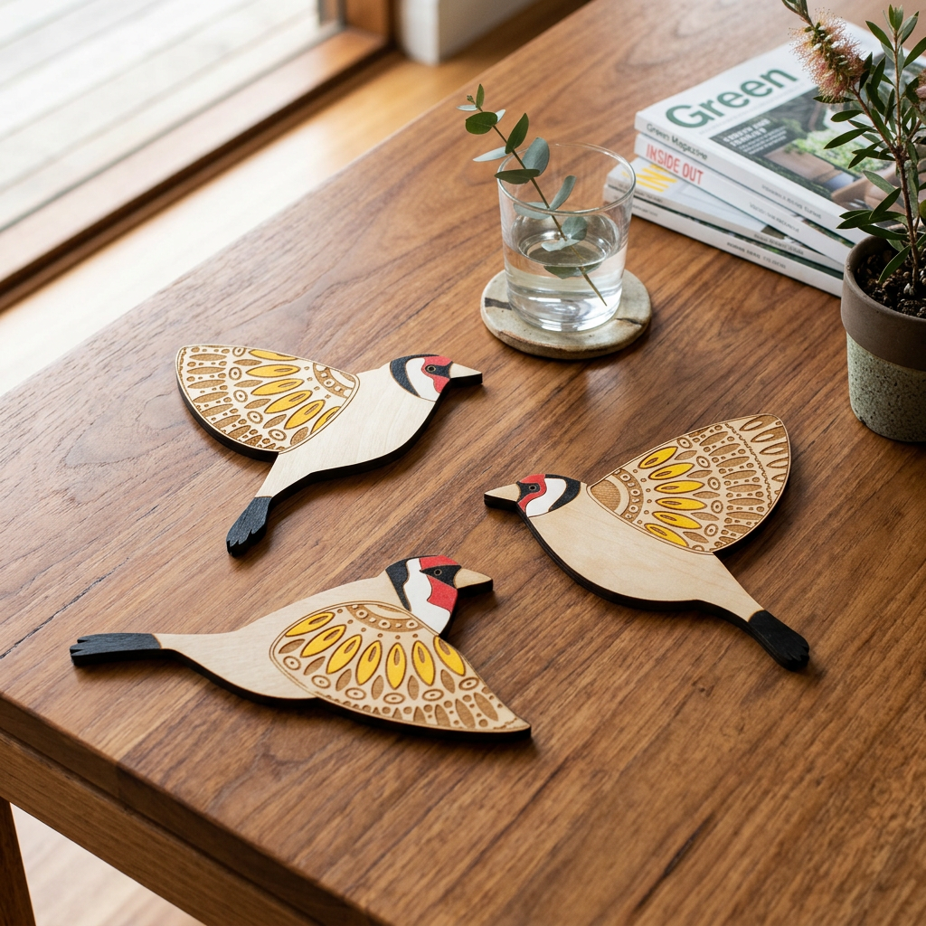 Elara Haus Artisanal Timber Bird Wall Decor Set
