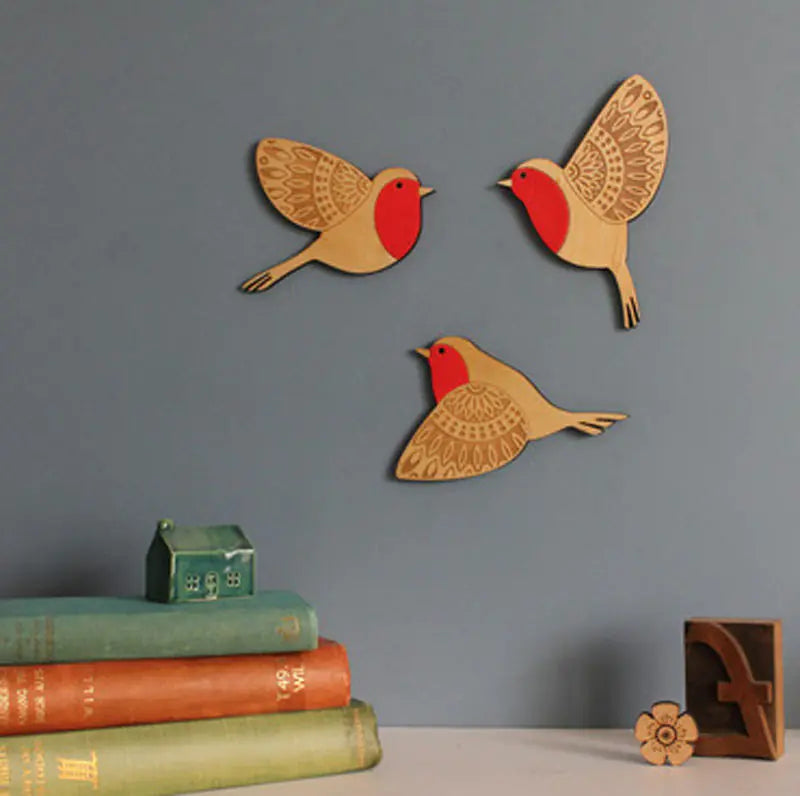 Wooden Bird Wall Decor Set | Living Room 0