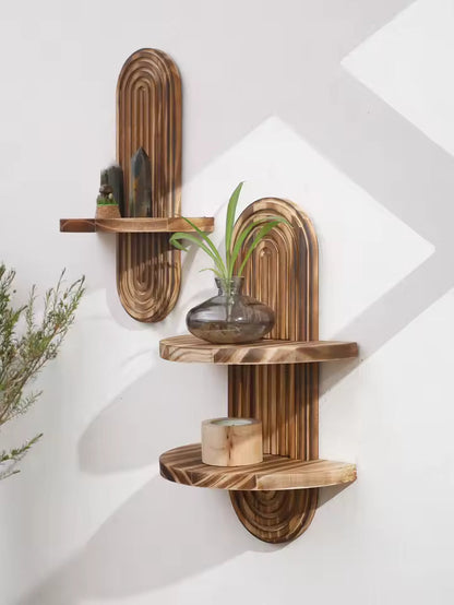 Boho Wall Shelf | Rustic Wooden Geometric Shelves 1
