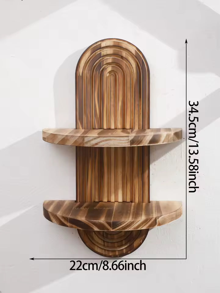 Boho Wall Shelf | Rustic Wooden Geometric Shelves 2