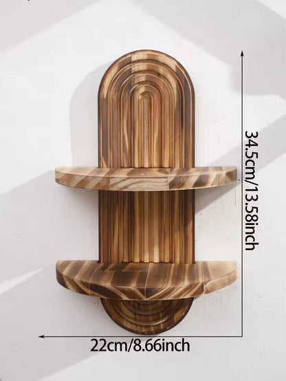 Boho Wall Shelf | Rustic Wooden Geometric Shelves 2