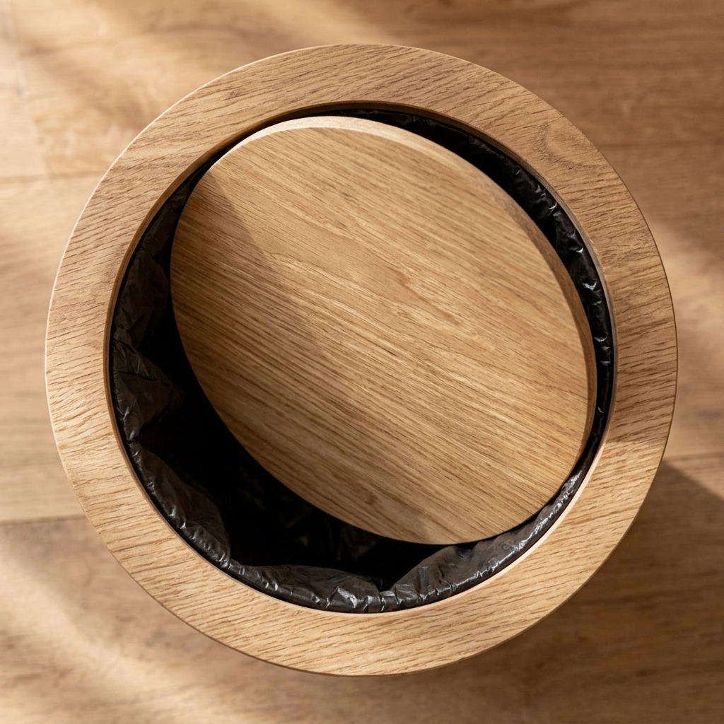 Elara Haus Artisanal Timber-Style Rotating Waste Bin