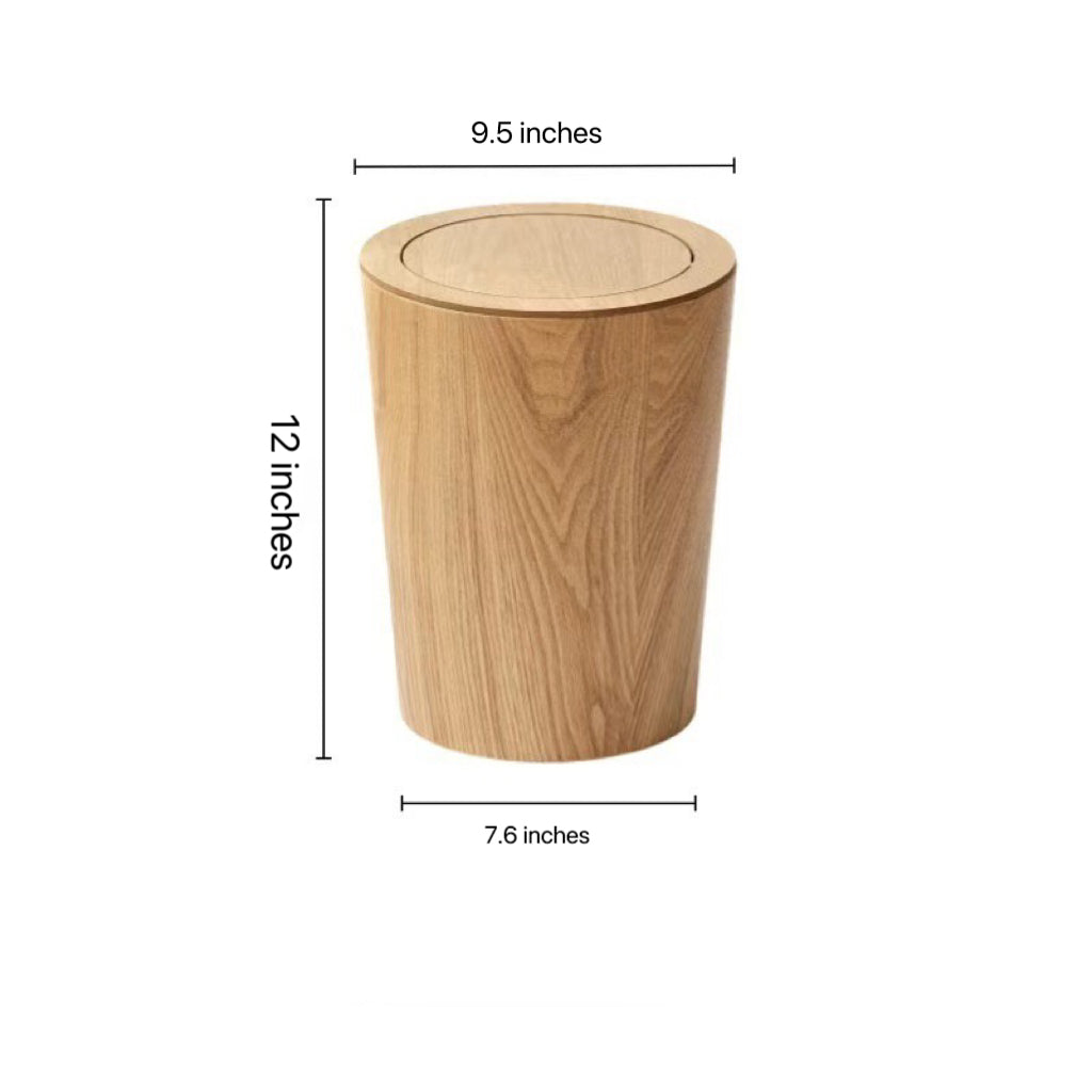 Wooden-Style Trash Bin with Optional Rotating Lid – Modern & Functional Design 5