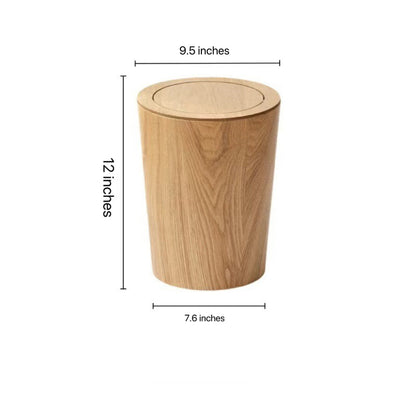 Wooden-Style Trash Bin with Optional Rotating Lid – Modern & Functional Design 5