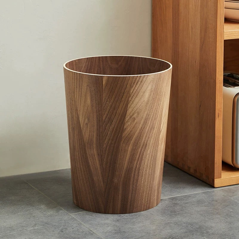 Wooden-Style Trash Bin with Optional Rotating Lid – Modern & Functional Design 7