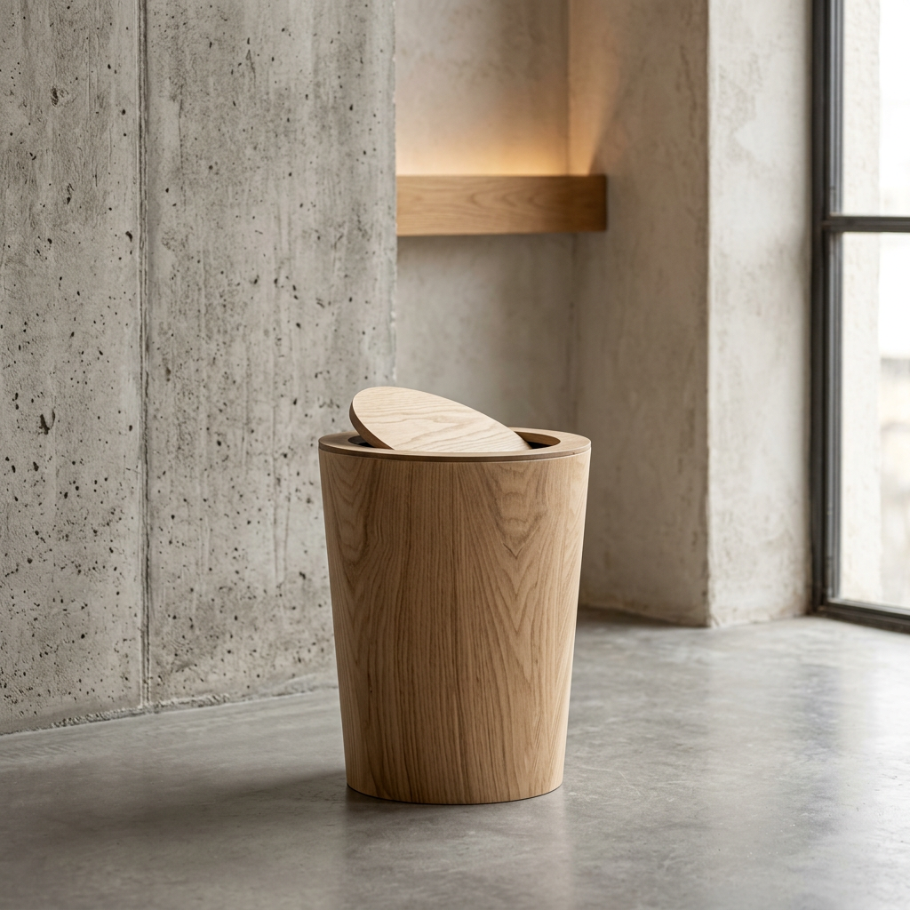 Elara Haus Artisanal Timber-Style Rotating Waste Bin