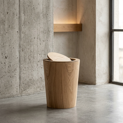 Elara Haus Artisanal Timber-Style Rotating Waste Bin