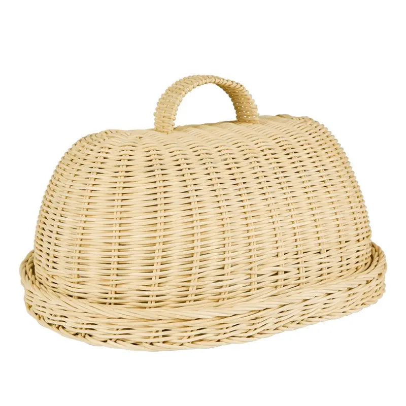 Rattan Bread Basket | Dust-Proof Cover & Kitchen Organizer 0
