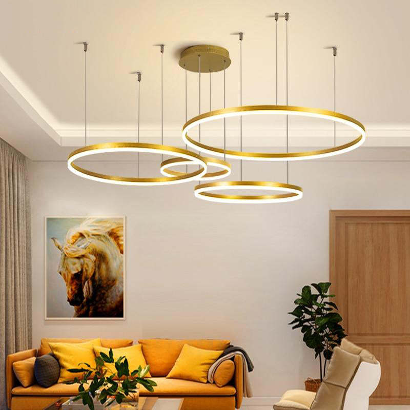 Arisha Pendant Lamp Metal Black/Gold/Coffee Tir-Circle Modern 8