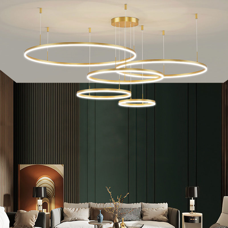 Arisha Pendant Lamp Metal Black/Gold/Coffee Tir-Circle Modern 10