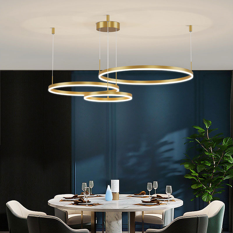 Arisha Pendant Lamp Metal Black/Gold/Coffee Tir-Circle Modern 15