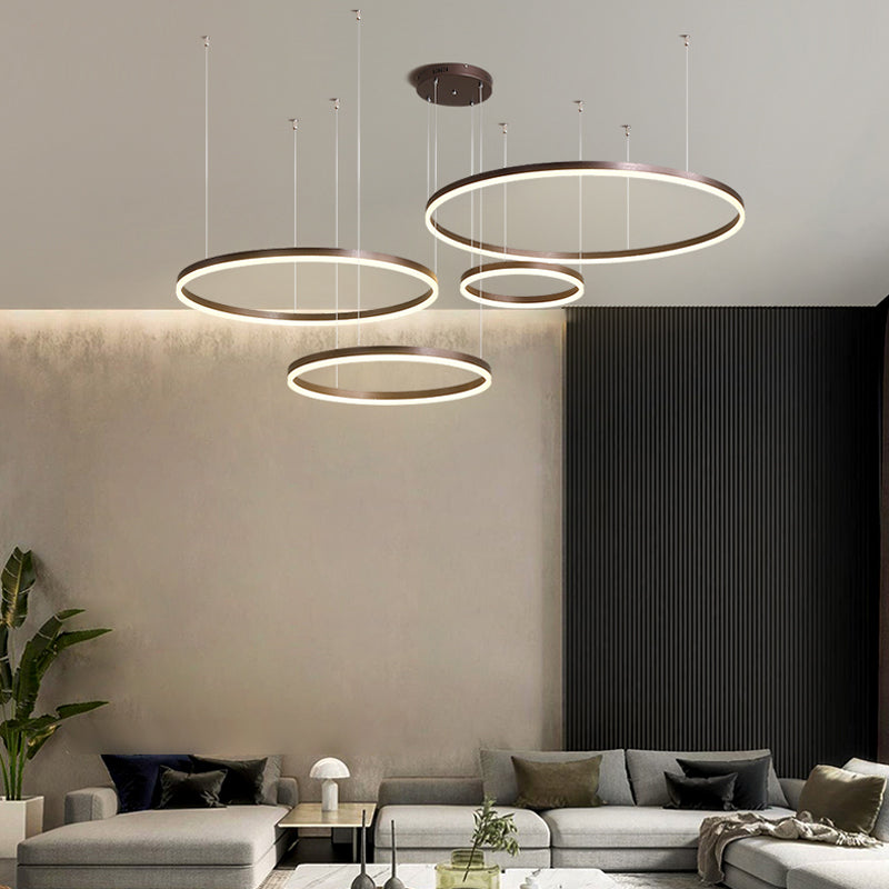 Arisha Pendant Lamp Metal Black/Gold/Coffee Tir-Circle Modern 16