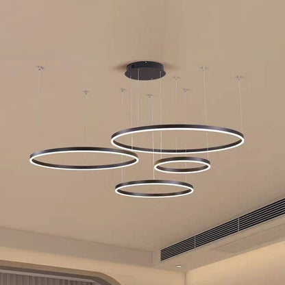 Arisha Pendant Lamp Metal Black/Gold/Coffee Tir-Circle Modern 17