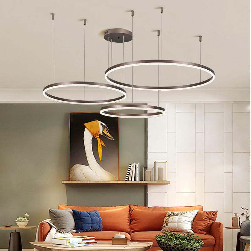 Arisha Pendant Lamp Metal Black/Gold/Coffee Tir-Circle Modern 2