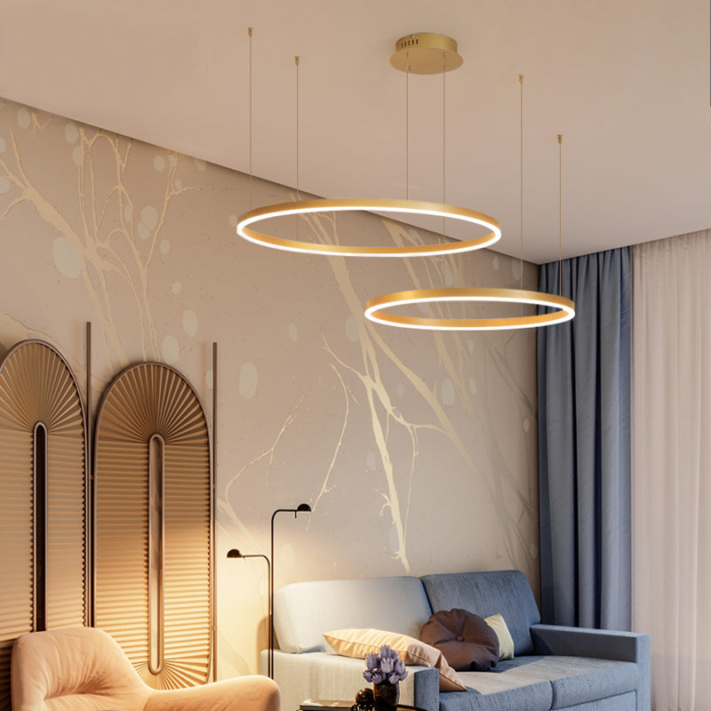 Arisha Pendant Lamp Metal Black/Gold/Coffee Tir-Circle Modern 3
