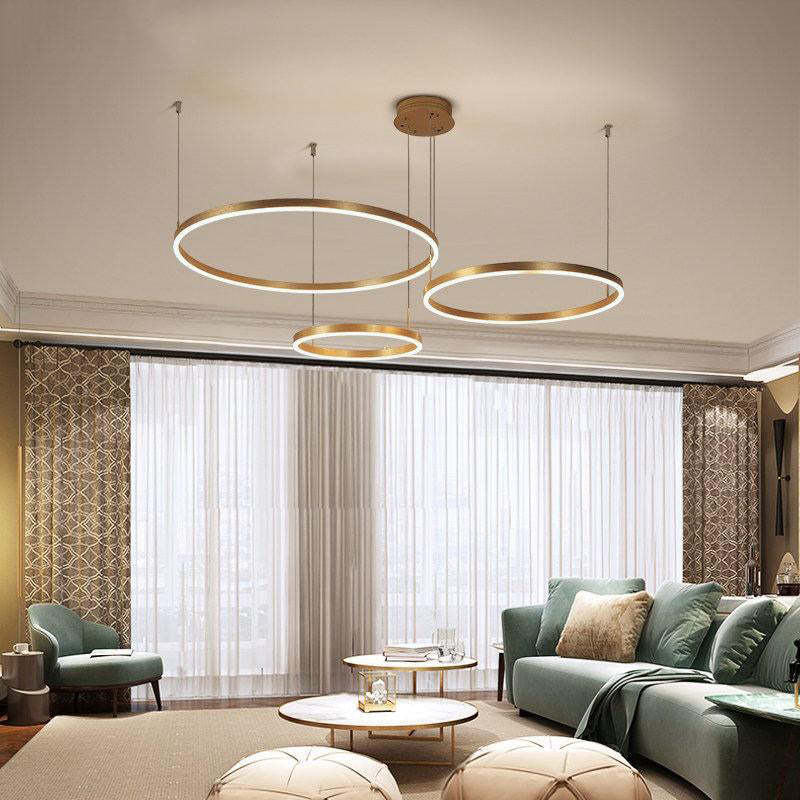 Arisha Pendant Lamp Metal Black/Gold/Coffee Tir-Circle Modern 5