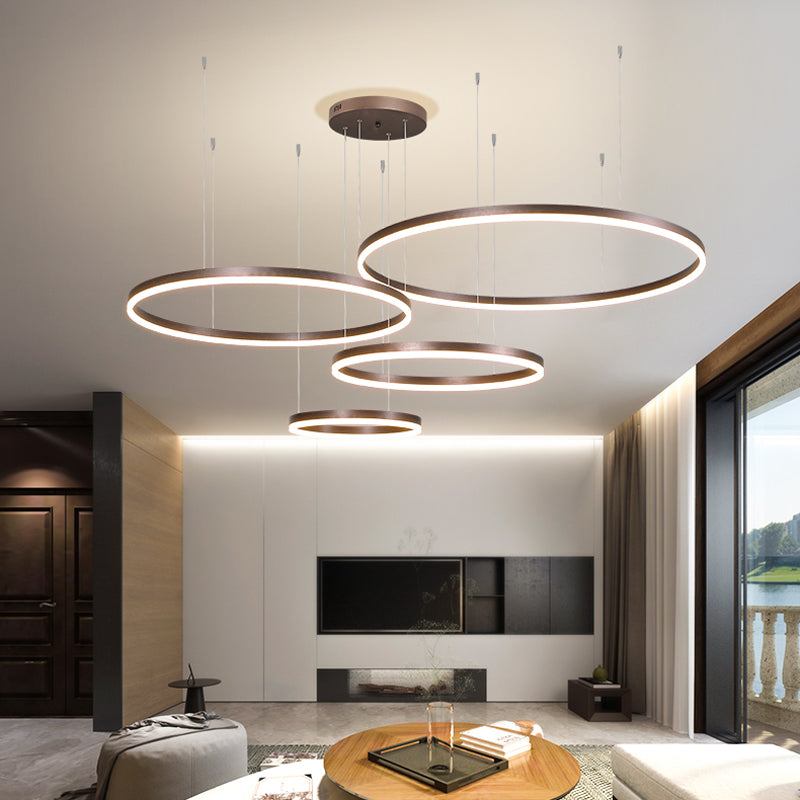 Arisha Pendant Lamp Metal Black/Gold/Coffee Tir-Circle Modern 6