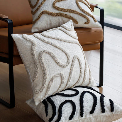 Sabella - Boho Chenille Decorative Cushion with Soft Geometric Lines for Sofa and Living Room 3