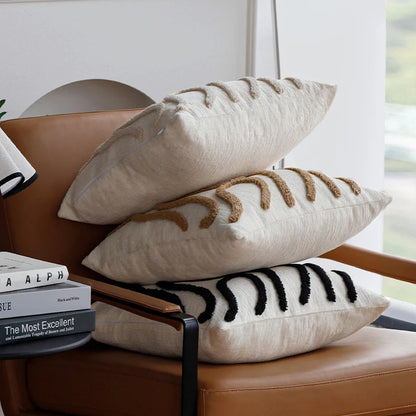 Sabella - Boho Chenille Decorative Cushion with Soft Geometric Lines for Sofa and Living Room 4