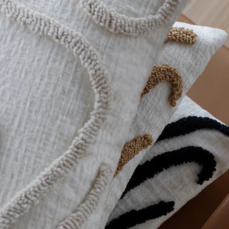 Sabella - Boho Chenille Decorative Cushion with Soft Geometric Lines for Sofa and Living Room 5