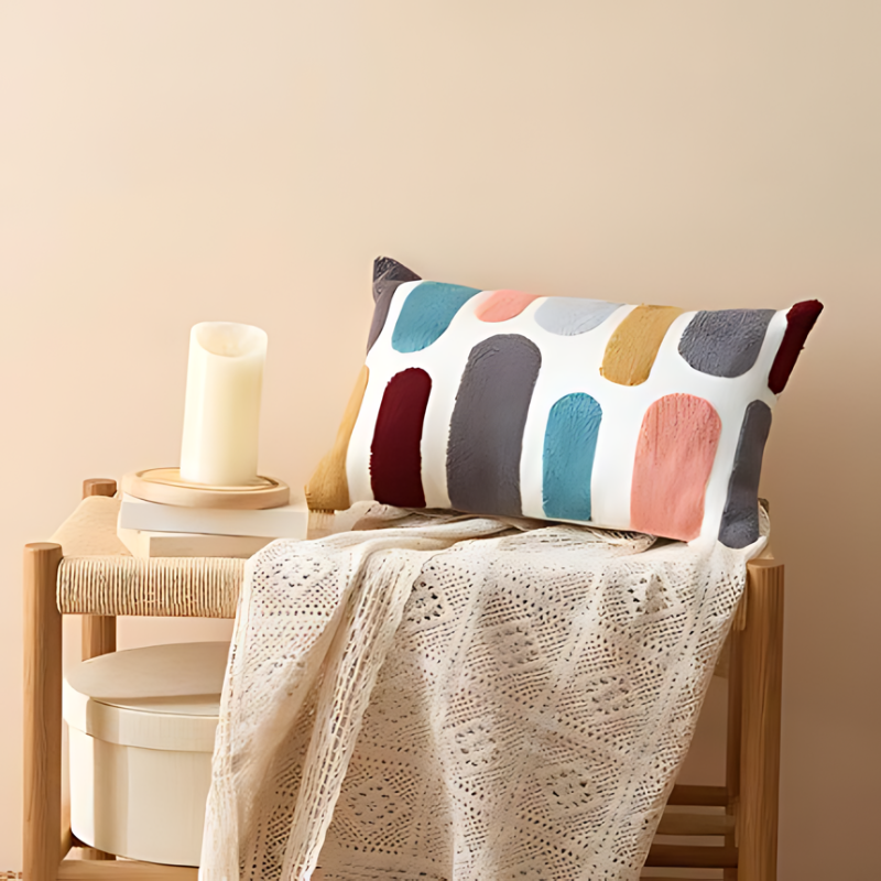 Arthena - Embroidered Decorative Cushions with Abstract Boho Shapes for Living Room and Bedroom 8