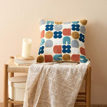 Arthena - Embroidered Decorative Cushions with Abstract Boho Shapes for Living Room and Bedroom 0