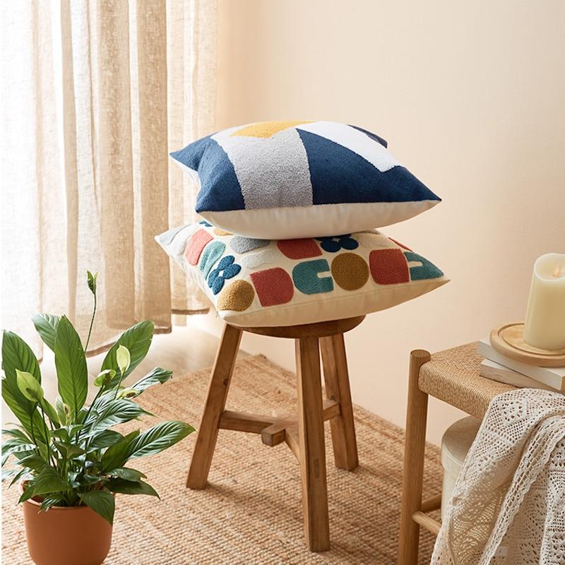 Arthena - Embroidered Decorative Cushions with Abstract Boho Shapes for Living Room and Bedroom 3