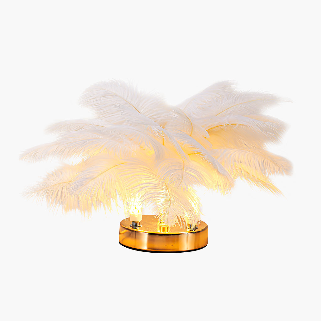 Sweet ostrich feather table lamp, 3 colors 0