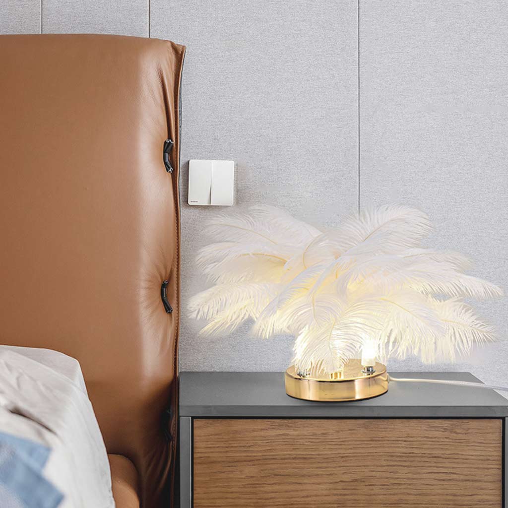 Sweet ostrich feather table lamp, 3 colors 1