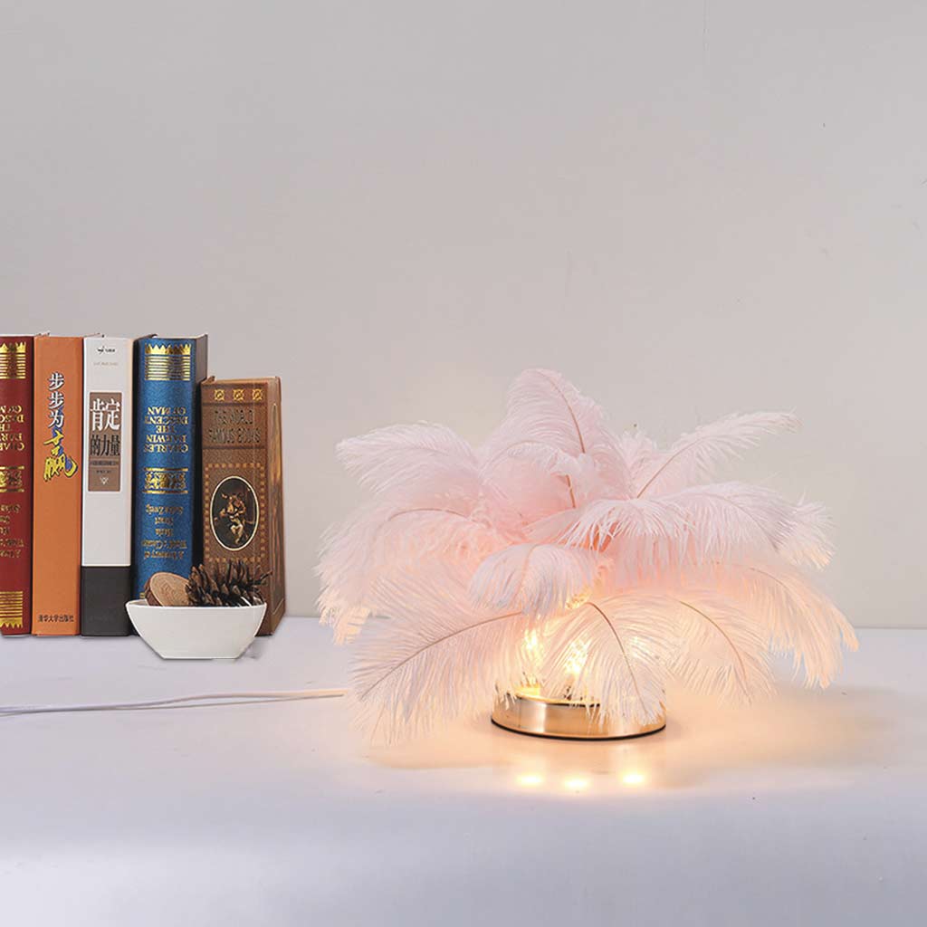 Sweet ostrich feather table lamp, 3 colors 2