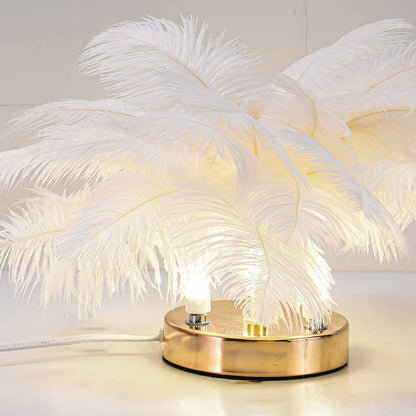 Sweet ostrich feather table lamp, 3 colors 3