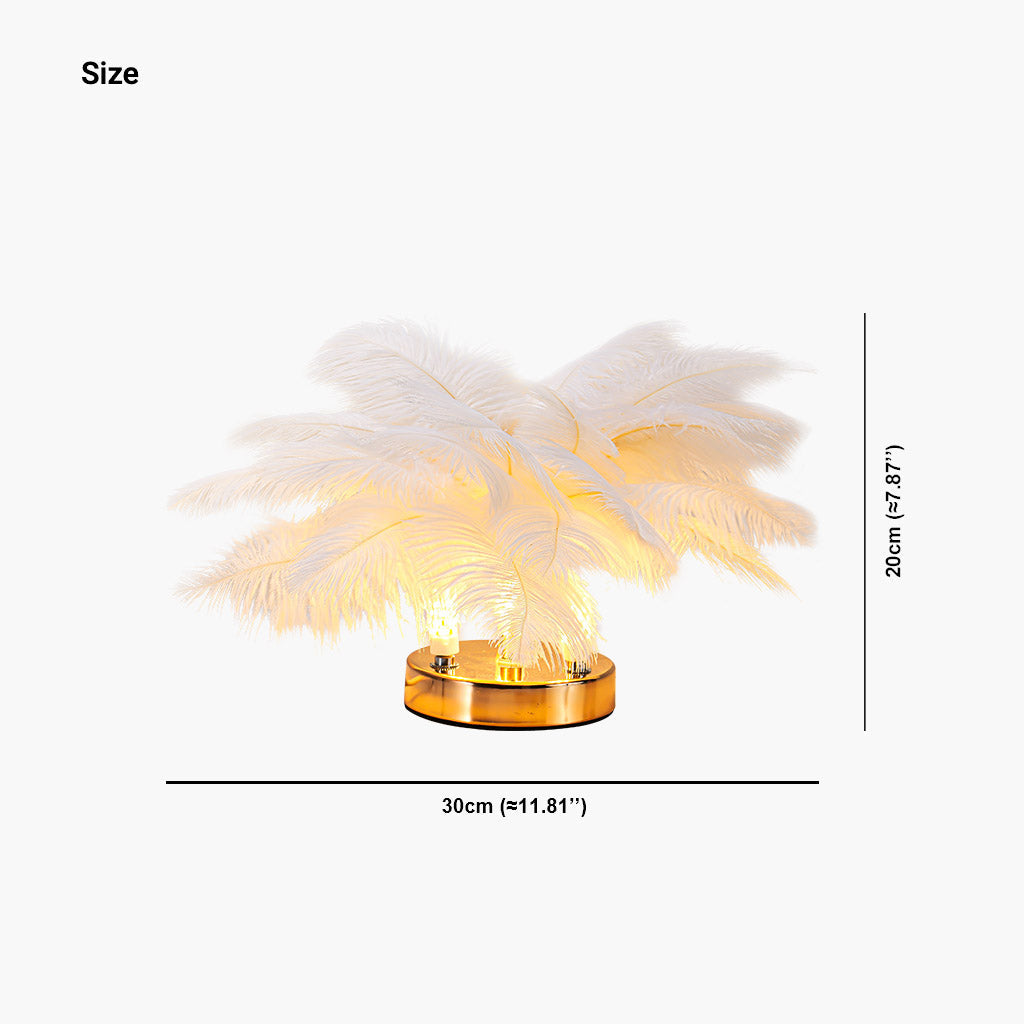 Sweet ostrich feather table lamp, 3 colors 6