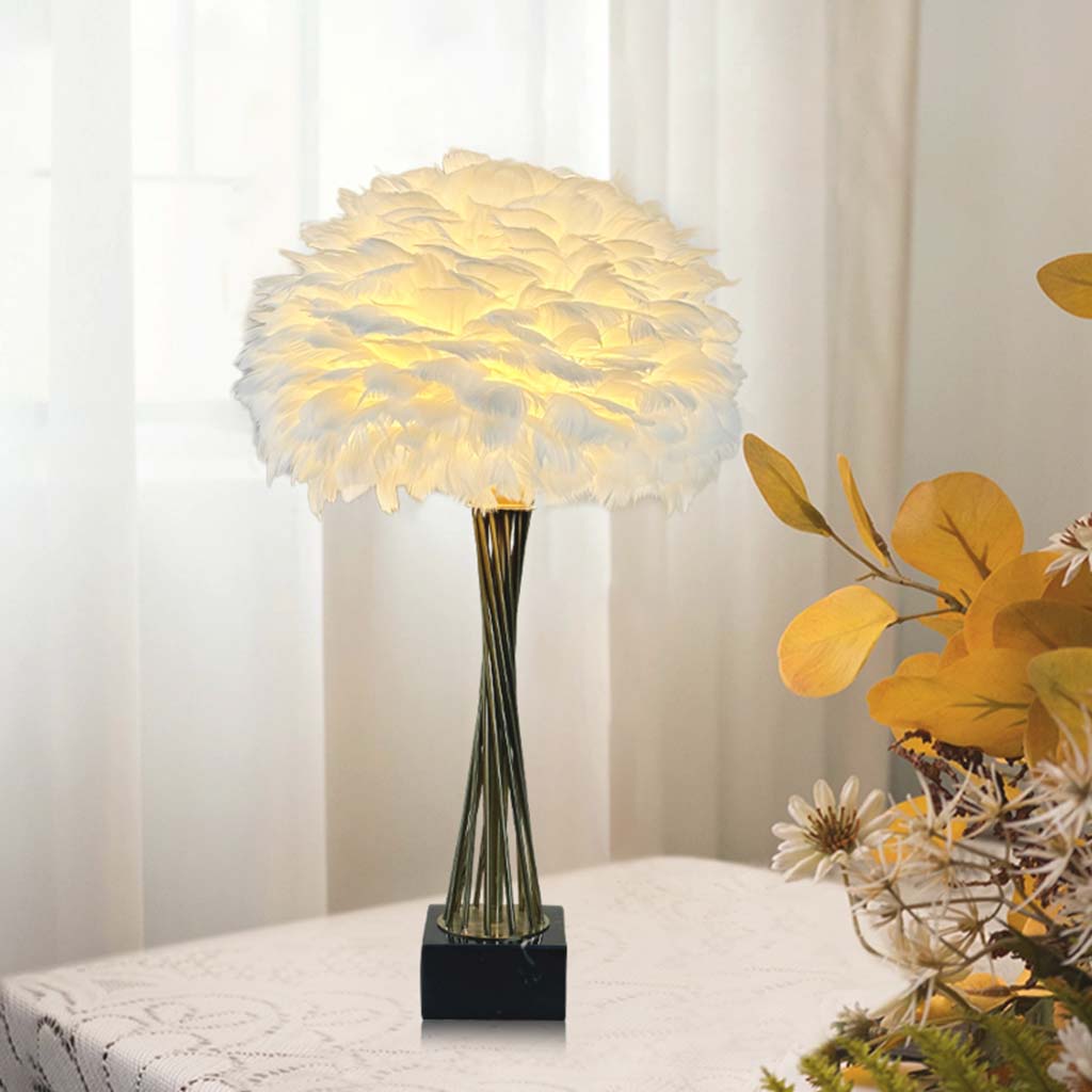 Feather table lamp, romantic trophy for bedroom 3