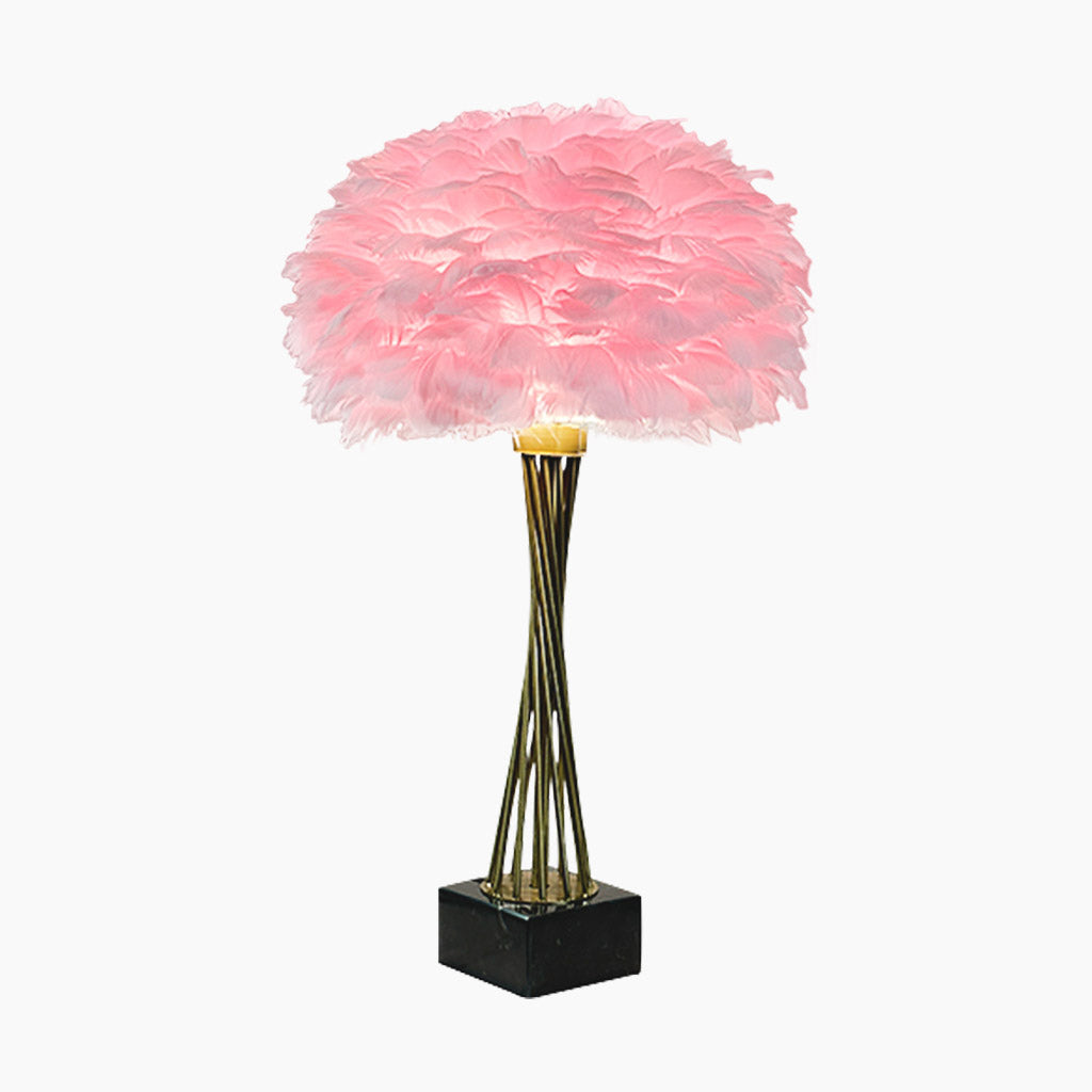 Feather table lamp, romantic trophy for bedroom 1