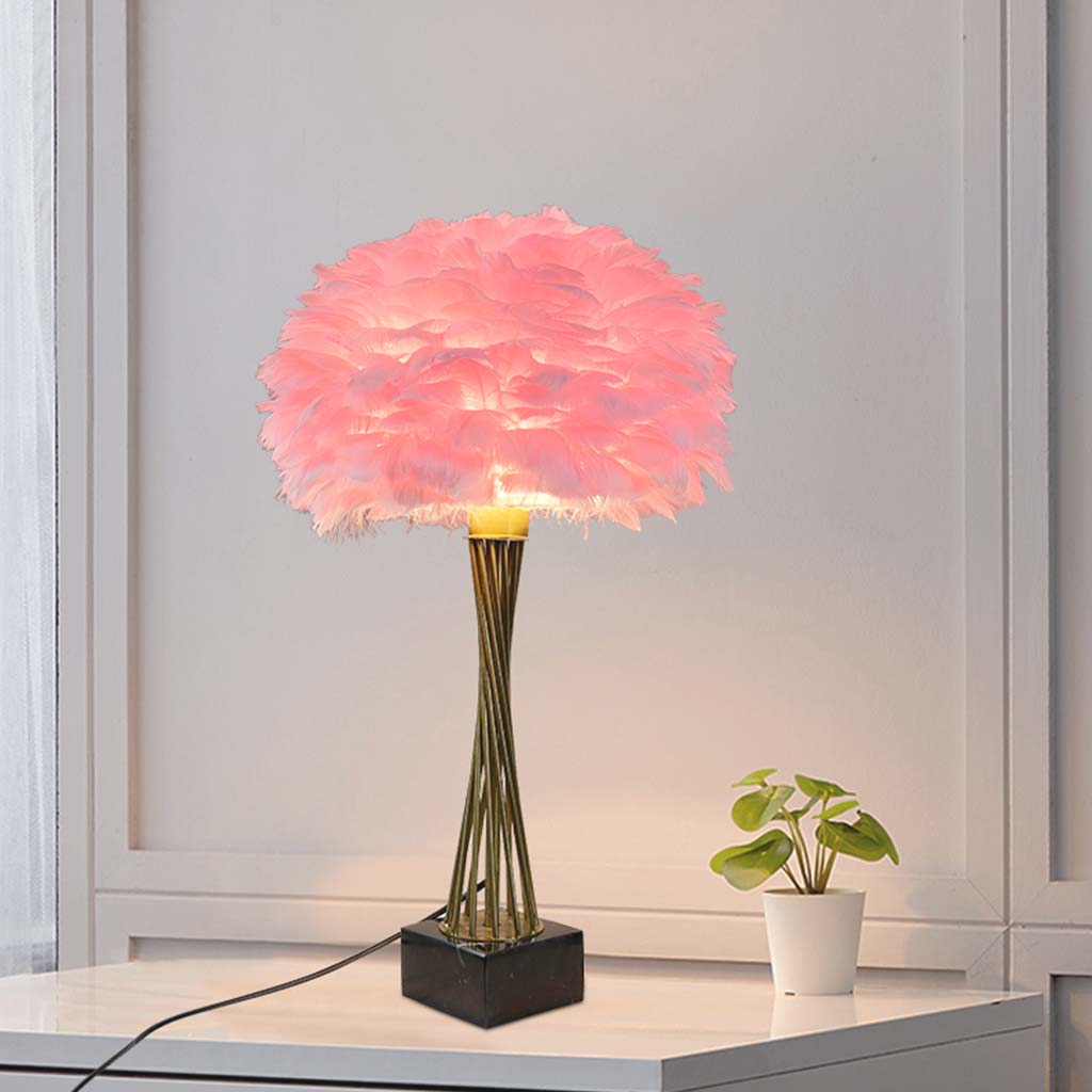 Feather table lamp, romantic trophy for bedroom 2