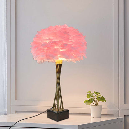 Feather table lamp, romantic trophy for bedroom 2